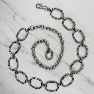 Chunky Open Oval Silver Tone Chain Link Belt One Size OS ✨